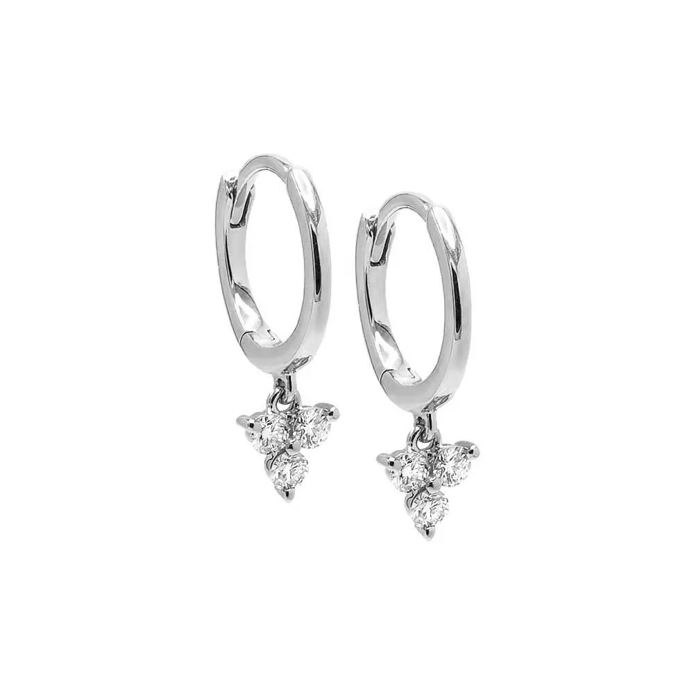 Diamond Dangling Trio Cluster Huggie Earring 14K sold by Adina Eden's product image thumbnail 5