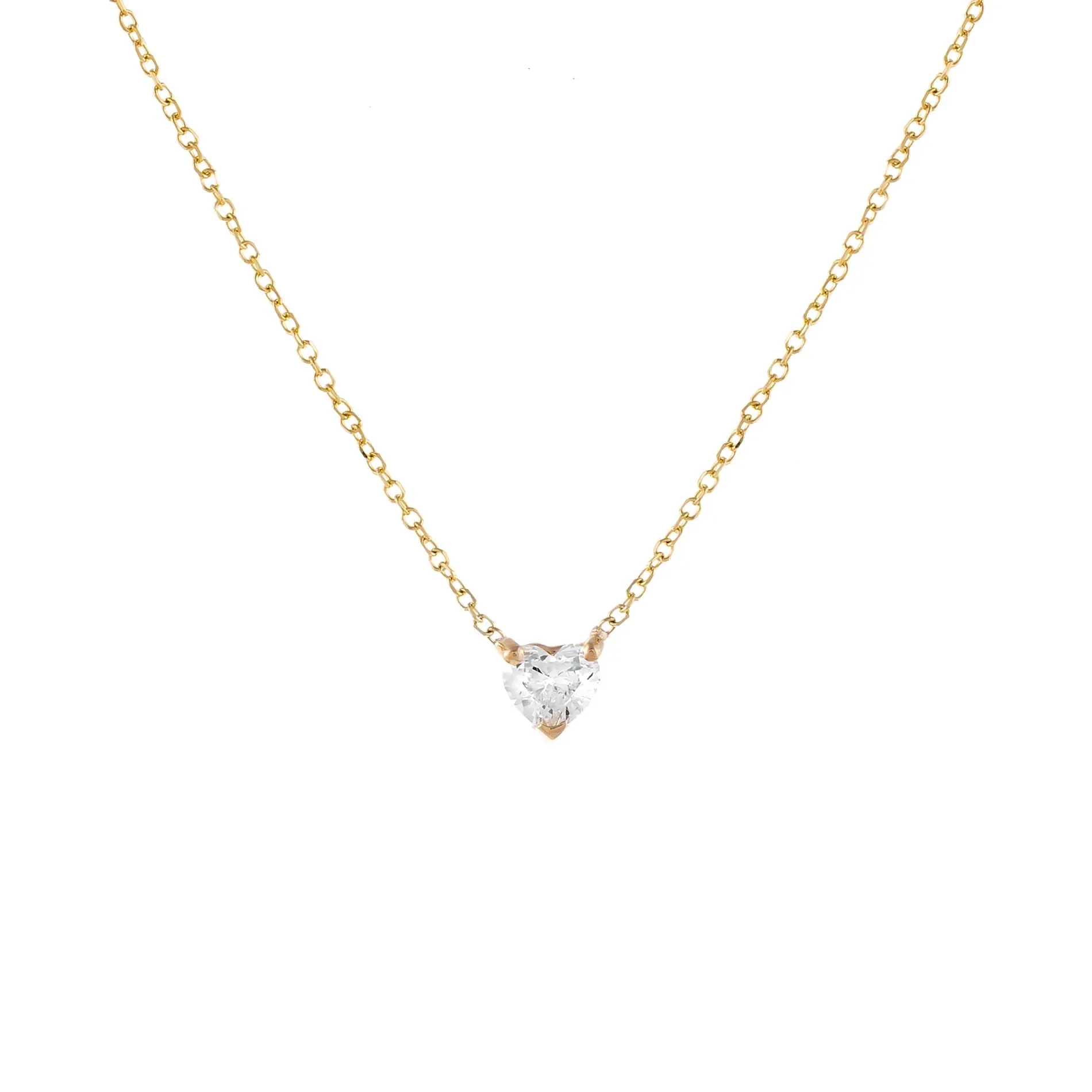 Diamond Mini Heart Necklace 14K sold by Adina Eden's