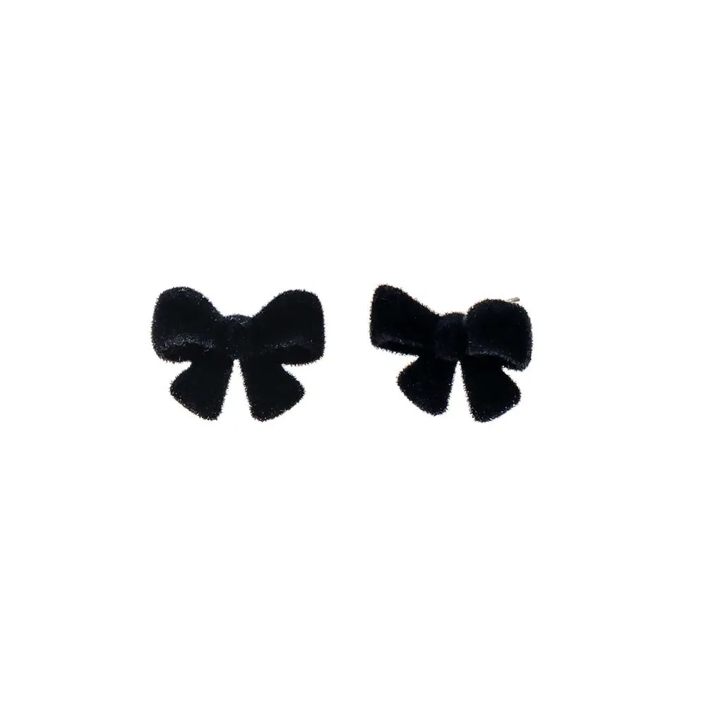 Black Velvet Bow Tie Stud Earring sold by Adina Eden's