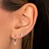 Diamond Dangling Trio Cluster Huggie Earring 14K sold by Adina Eden's