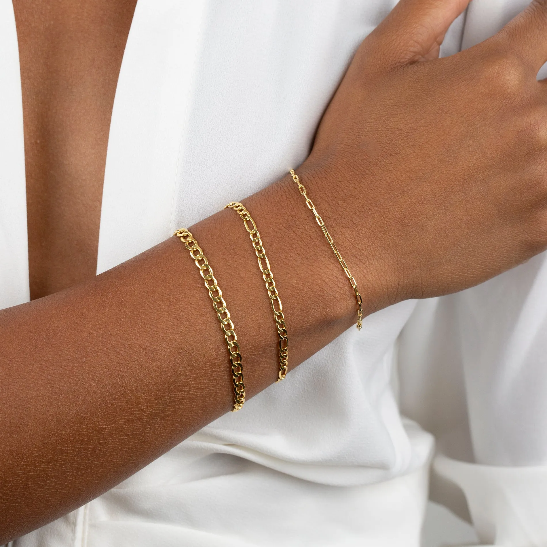 Figaro Bracelet 14K sold by Adina Eden's product image thumbnail 2