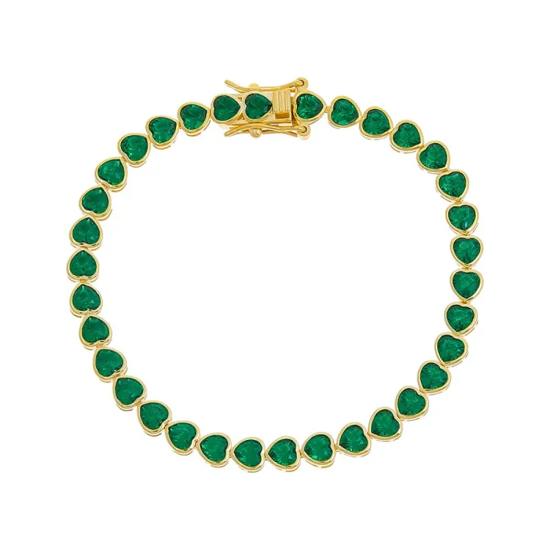 Bezel Heart Tennis Bracelet sold by Adina Eden's
