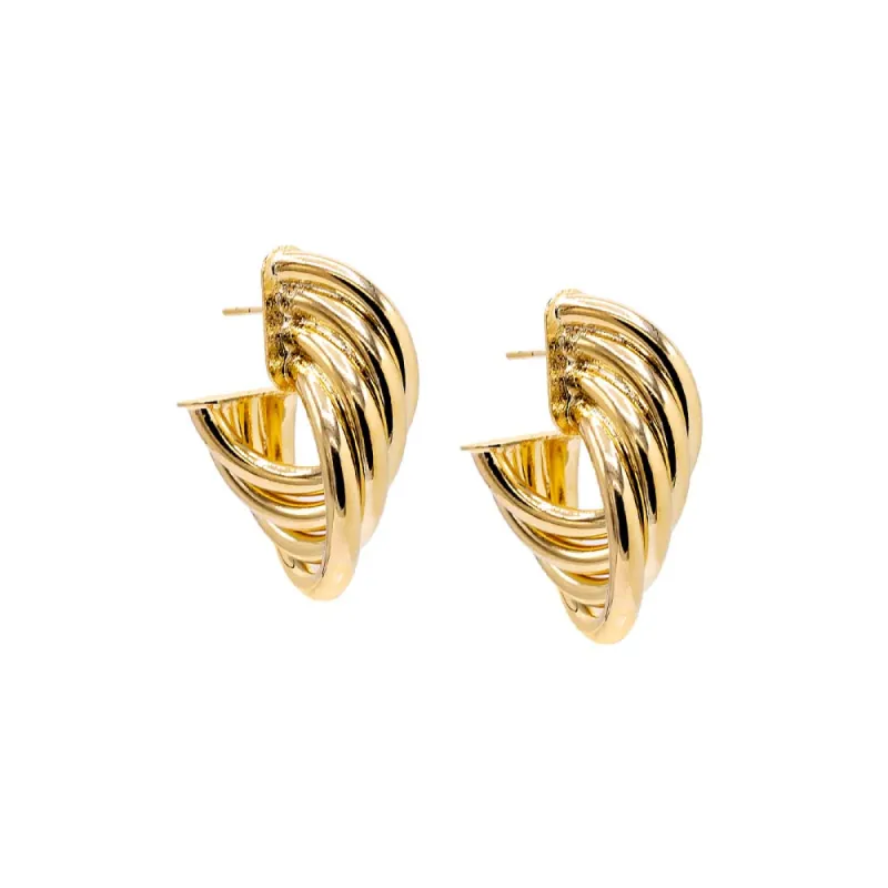 Triple Looped Hollow Hoop Earring sold by Adina Eden's