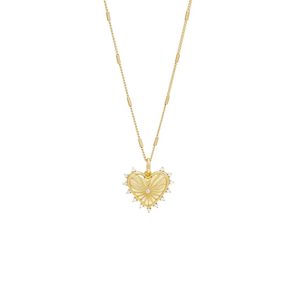 Heart X CZ Charm Necklace sold by Adina Eden's