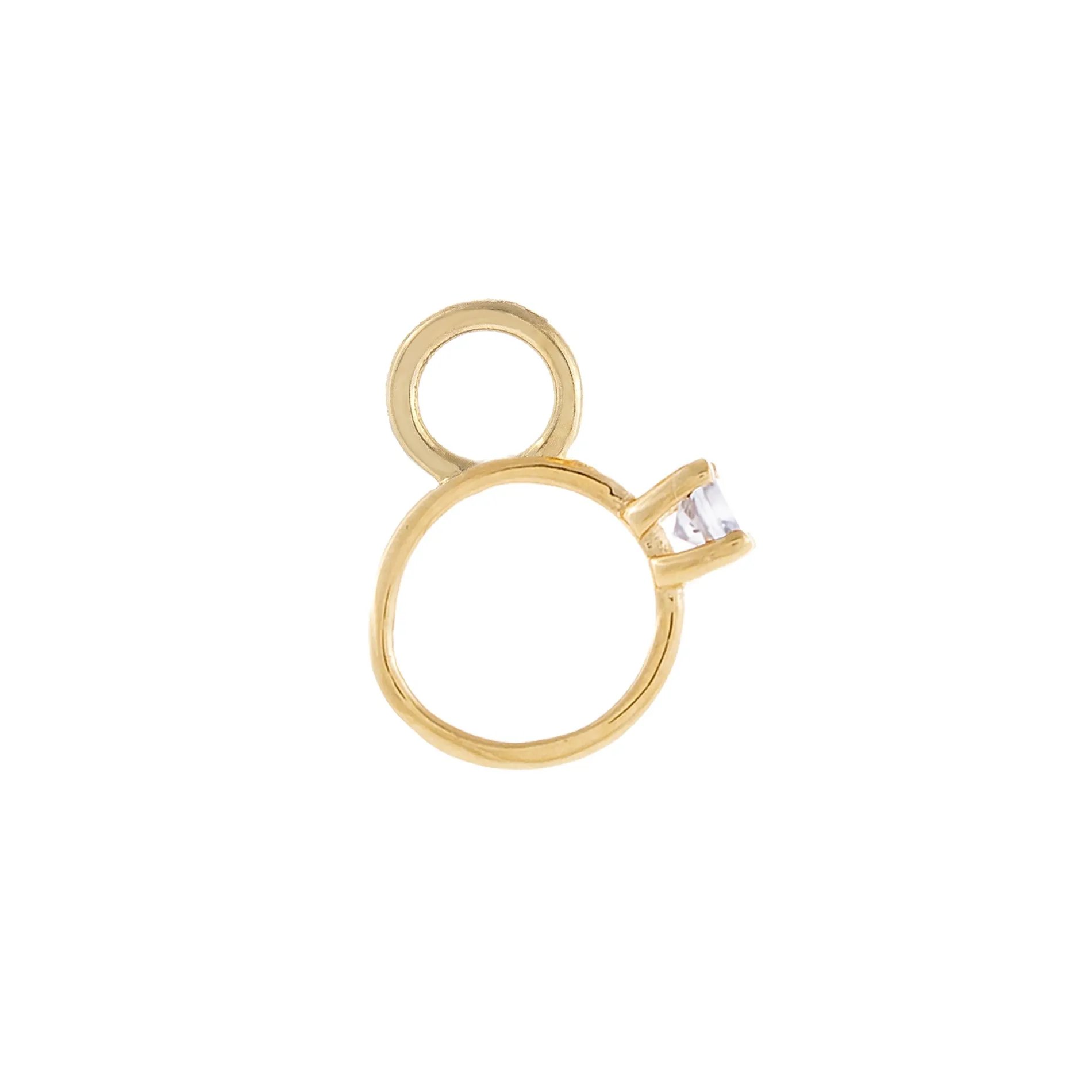 Diamond Ring Charm 14K sold by Adina Eden's