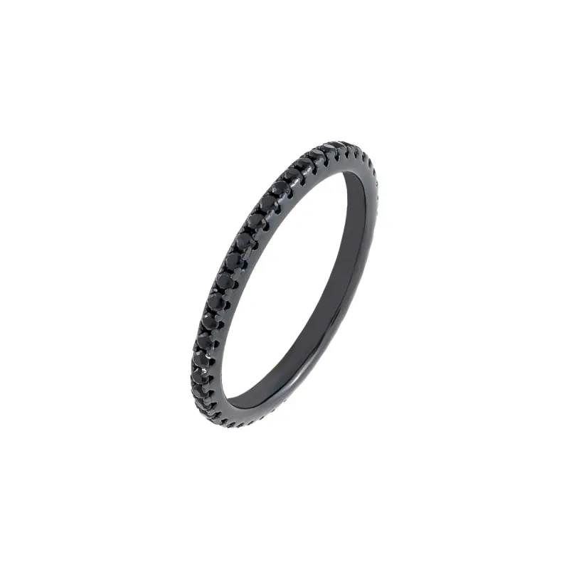 Onyx CZ Thin Ring sold by Adina Eden's