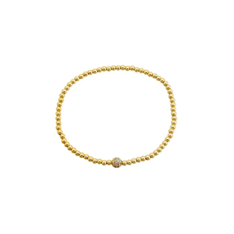 CZ Pave Accented Ball Bracelet sold by Adina Eden's