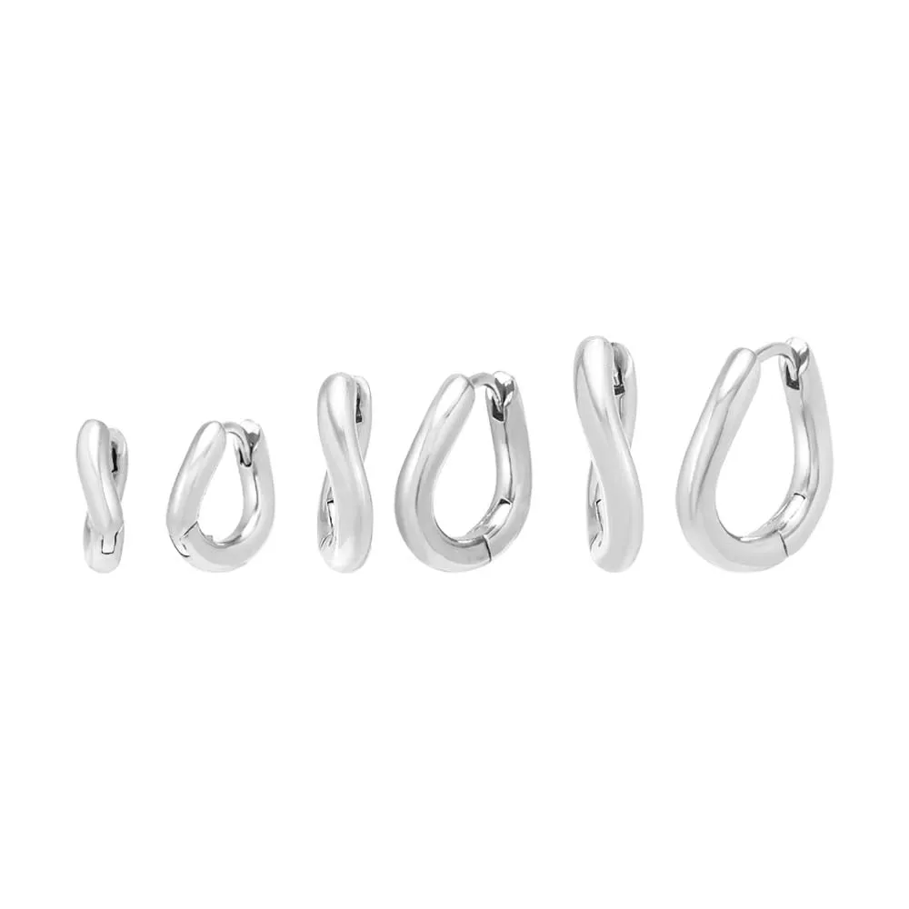 Solid Squiggly Huggie Earring sold by Adina Eden's product image thumbnail 5