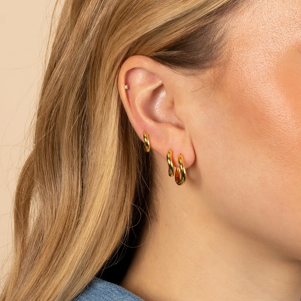 Solid Squiggly Huggie Earring sold by Adina Eden's product image thumbnail 2