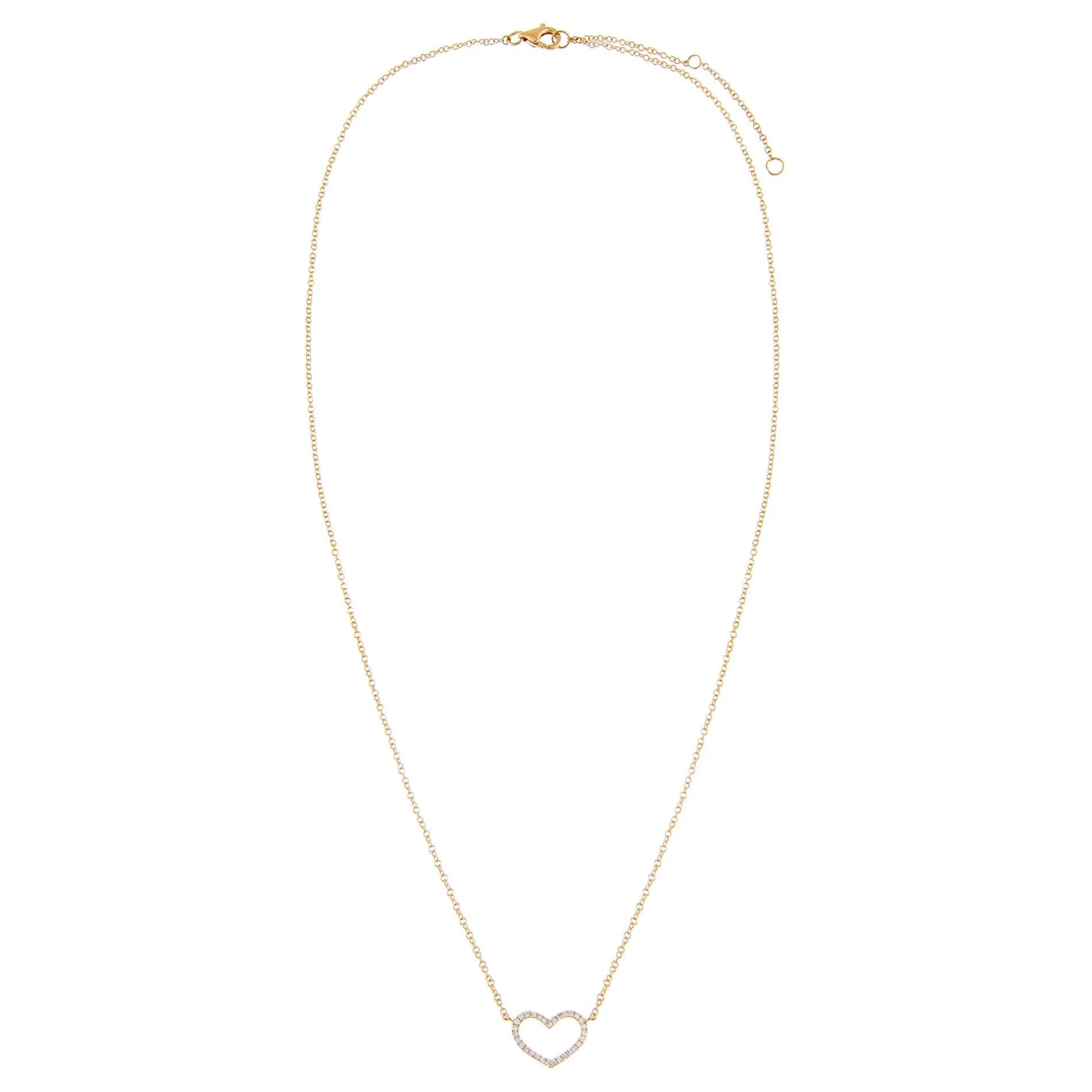 Diamond Open Heart Necklace 14K sold by Adina Eden's product image thumbnail 3