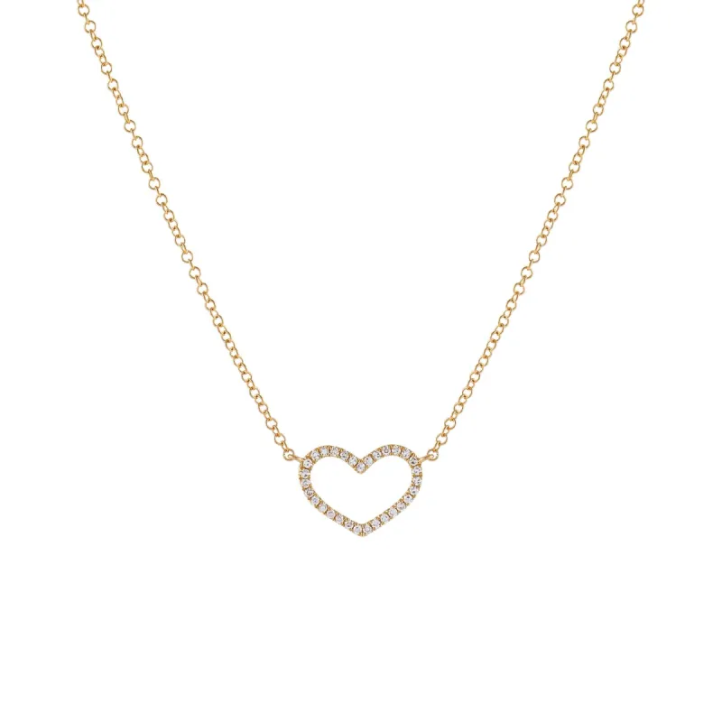 Diamond Open Heart Necklace 14K sold by Adina Eden's