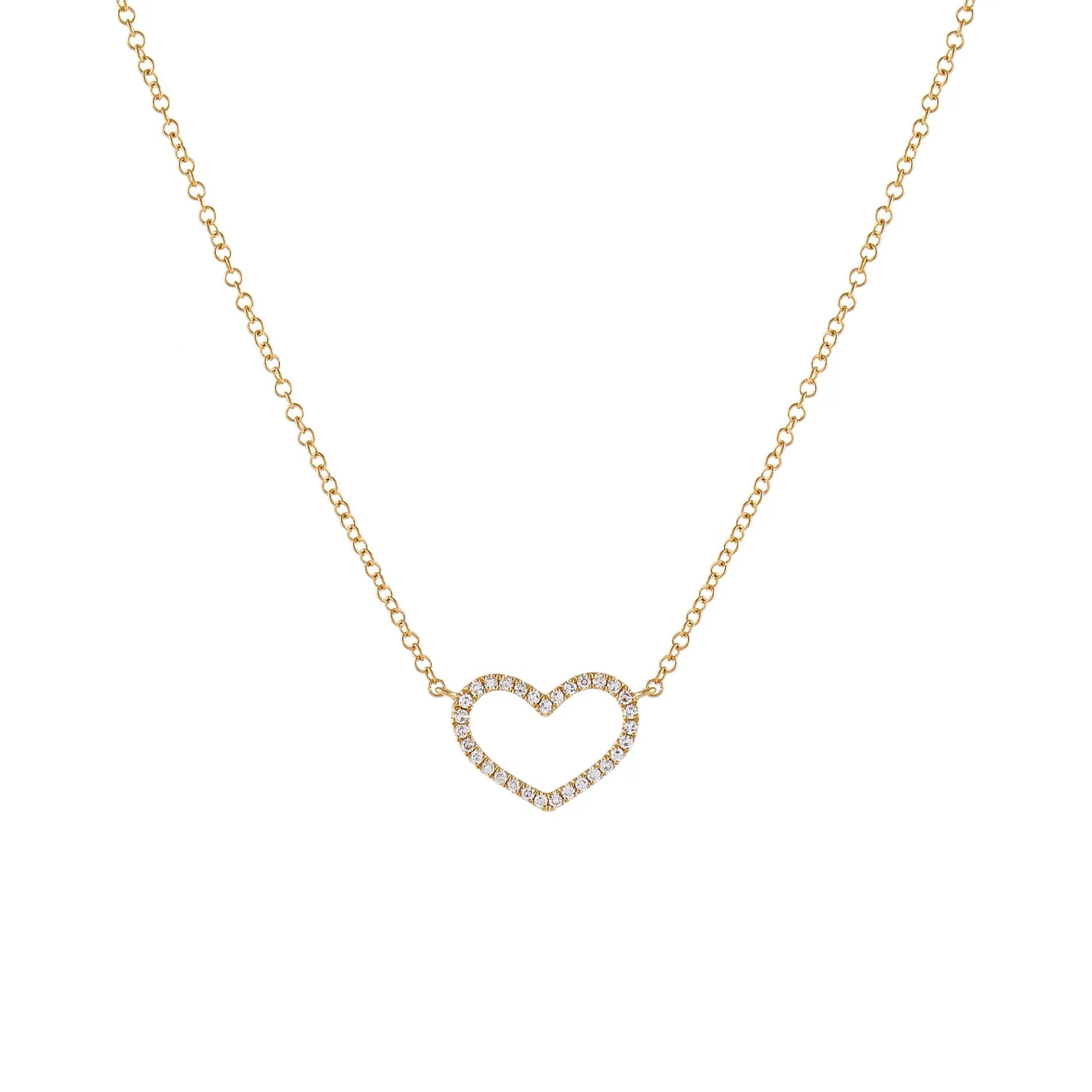Diamond Open Heart Necklace 14K sold by Adina Eden's