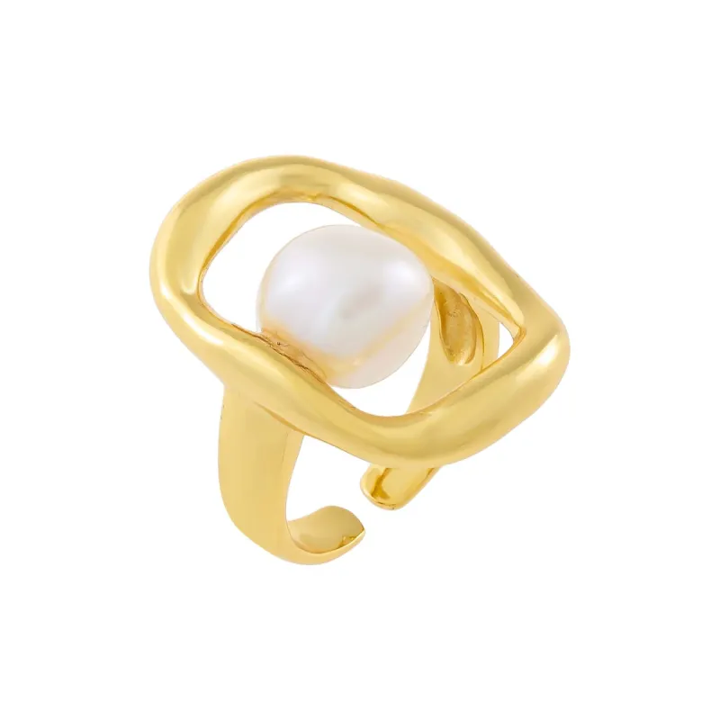 Open Pearl Adjustable Ring sold by Adina Eden's