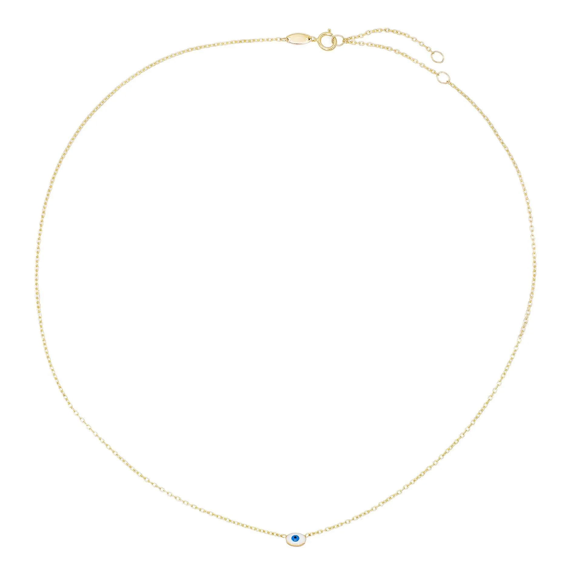 Mini Enamel Evil Eye Necklace 14K sold by Adina Eden's product image thumbnail 3