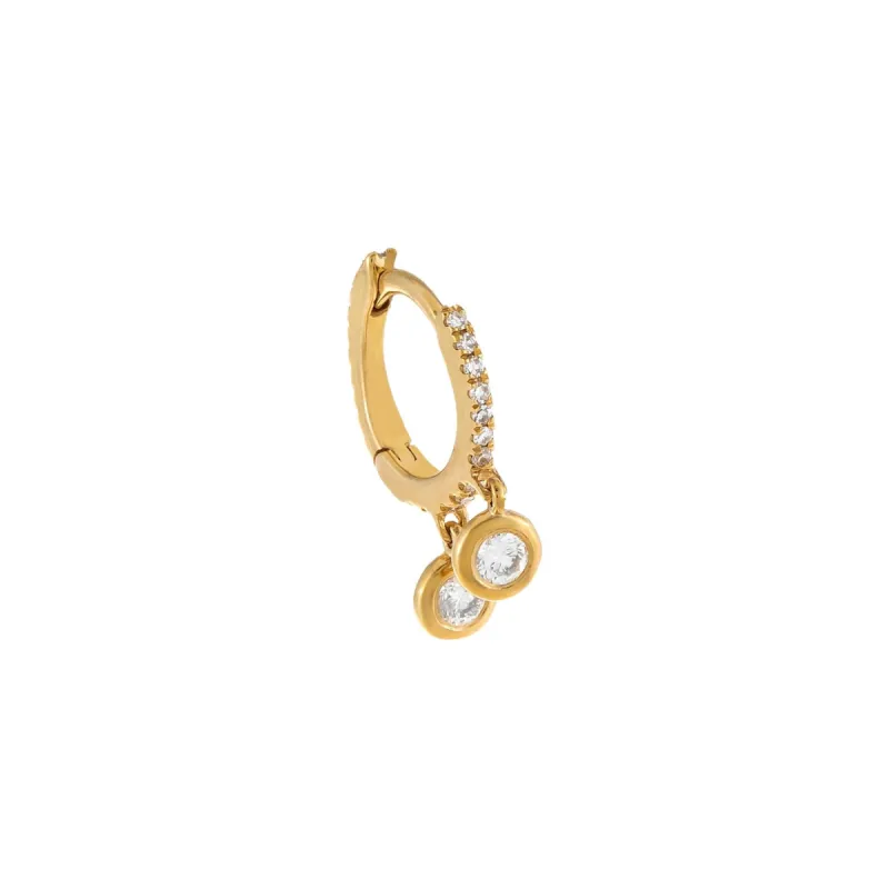 Diamond Multi Dangling Bezel Huggie Earring 14K sold by Adina Eden's