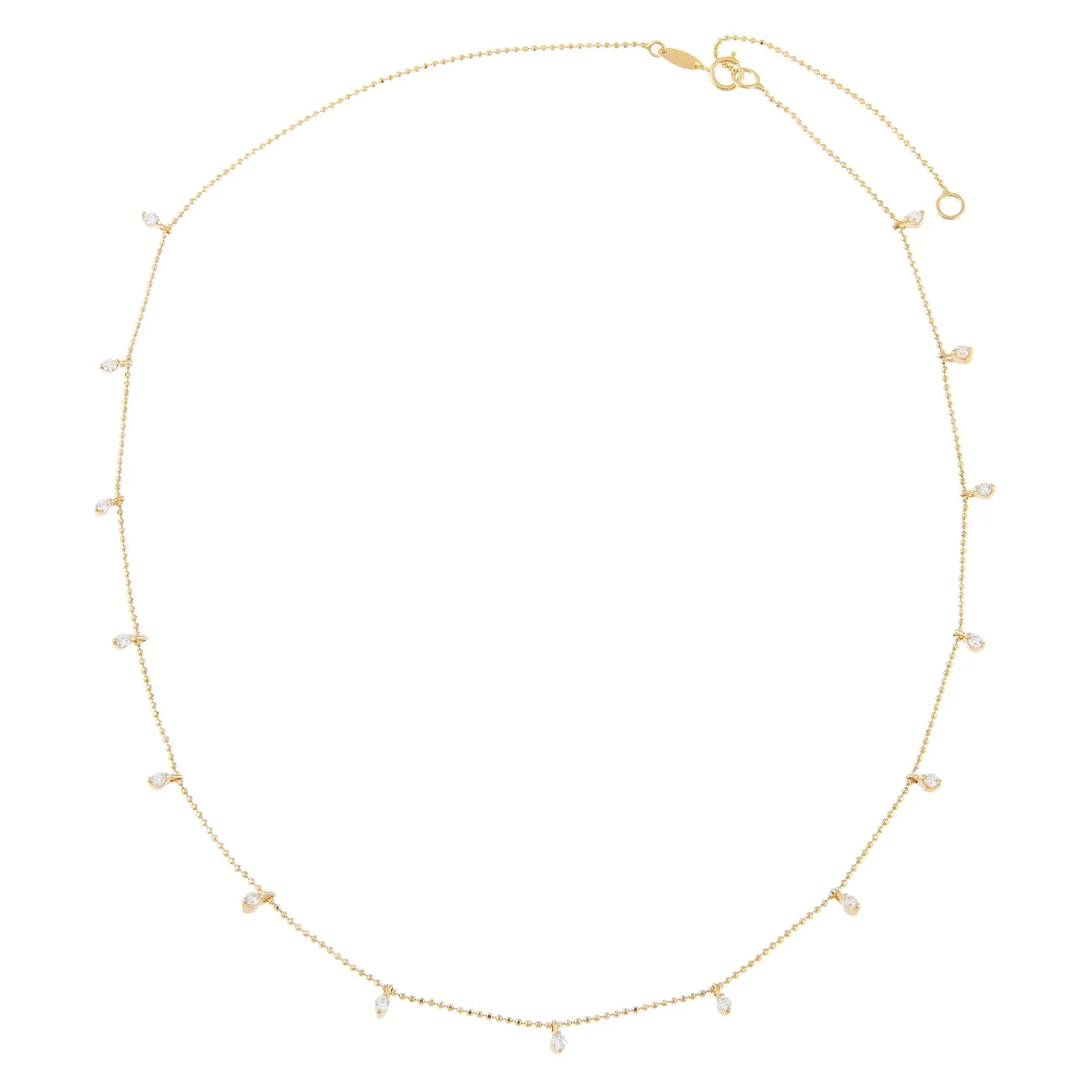 Dangling CZ Bead Chain Necklace 14K sold by Adina Eden's product image thumbnail 2