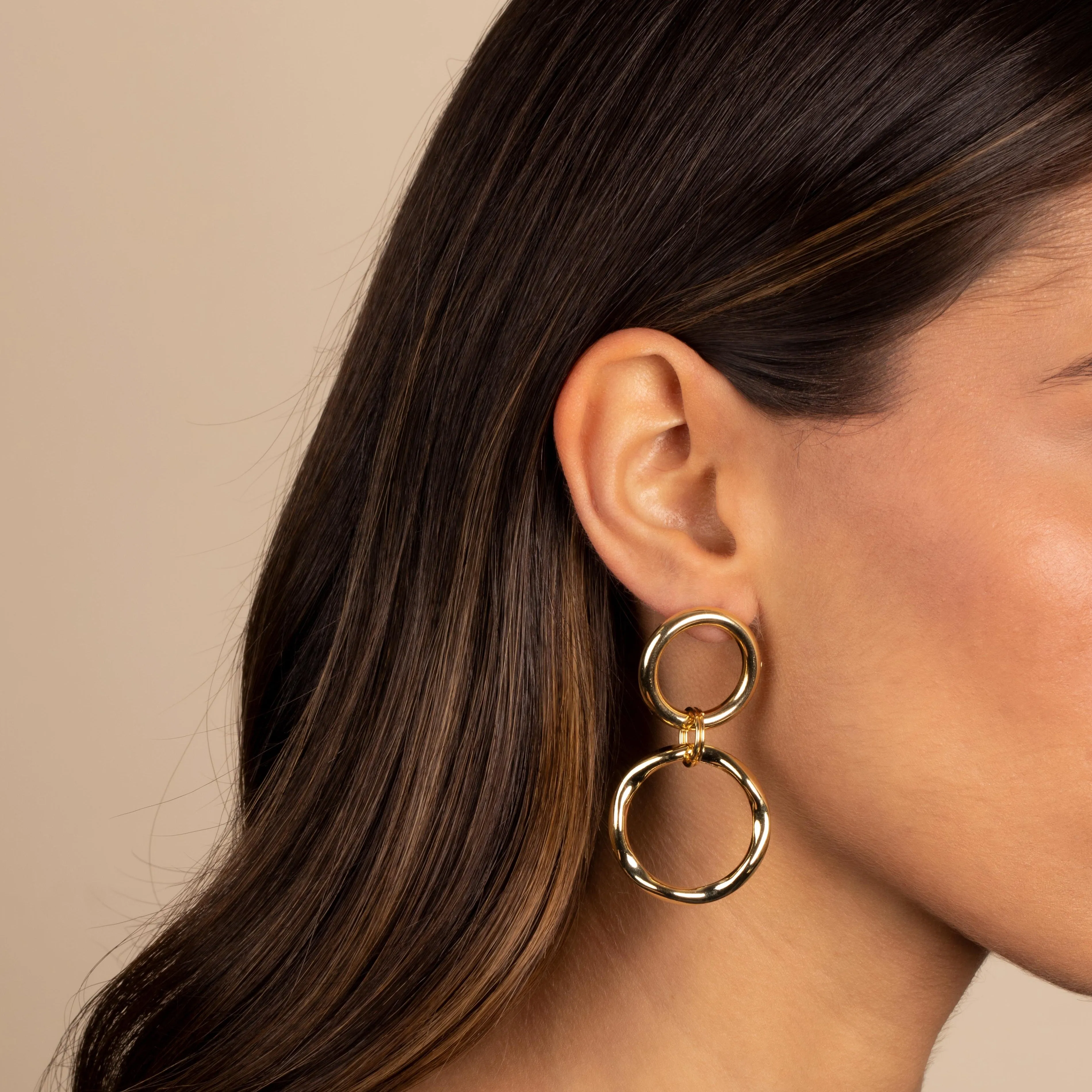 Multi Shape Open Looped Dangling Stud Earring sold by Adina Eden's product image thumbnail 2