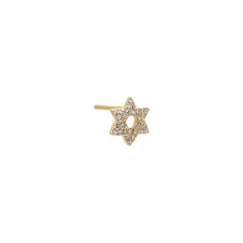 Mini Diamond Pave Star of David Stud Earring 14K sold by Adina Eden's product image thumbnail 3