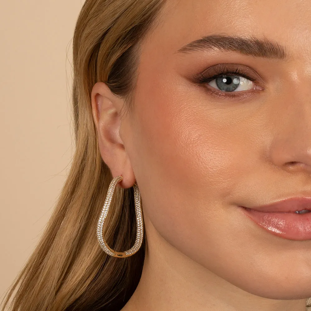 Pavé Colored Squiggly Large Hoop Earring sold by Adina Eden's product image thumbnail 4