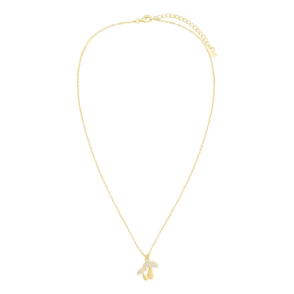Double Mushroom Pavé Necklace sold by Adina Eden's product image thumbnail 3