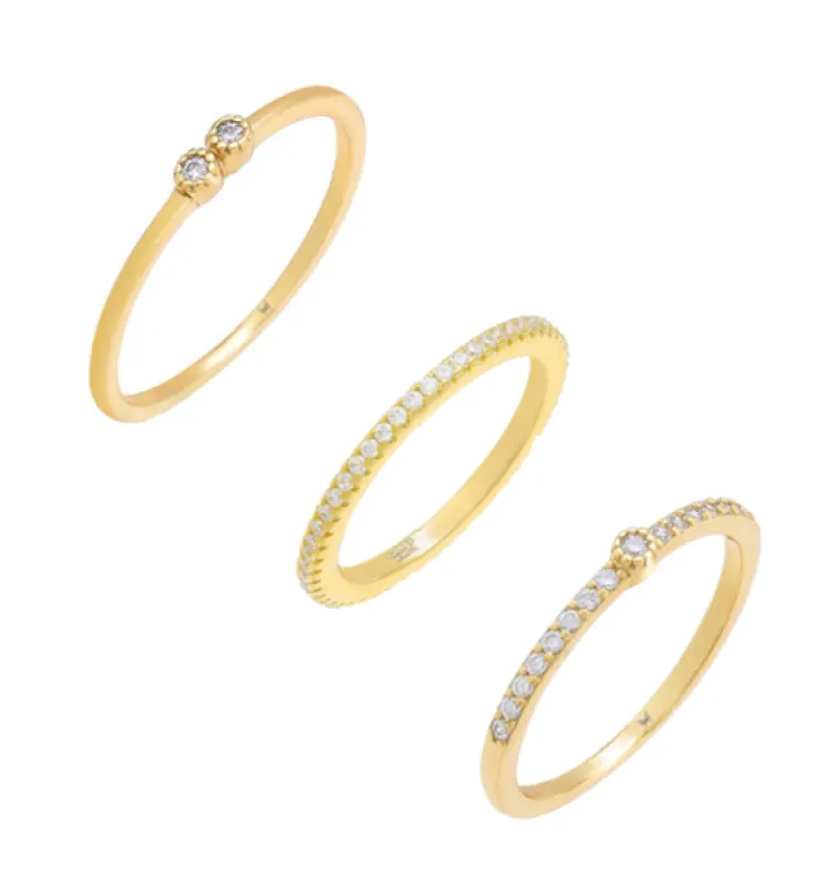 Touch Of Bezel Ring Combo Set sold by Adina Eden's