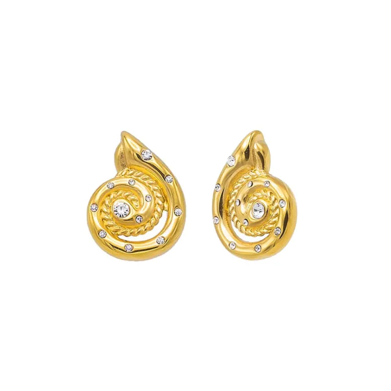CZ Scattered Swirled Stud Earring sold by Adina Eden's
