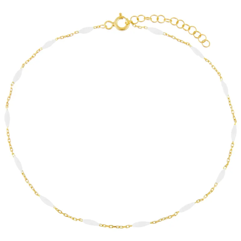 Colored Enamel Bead Anklet sold by Adina Eden's