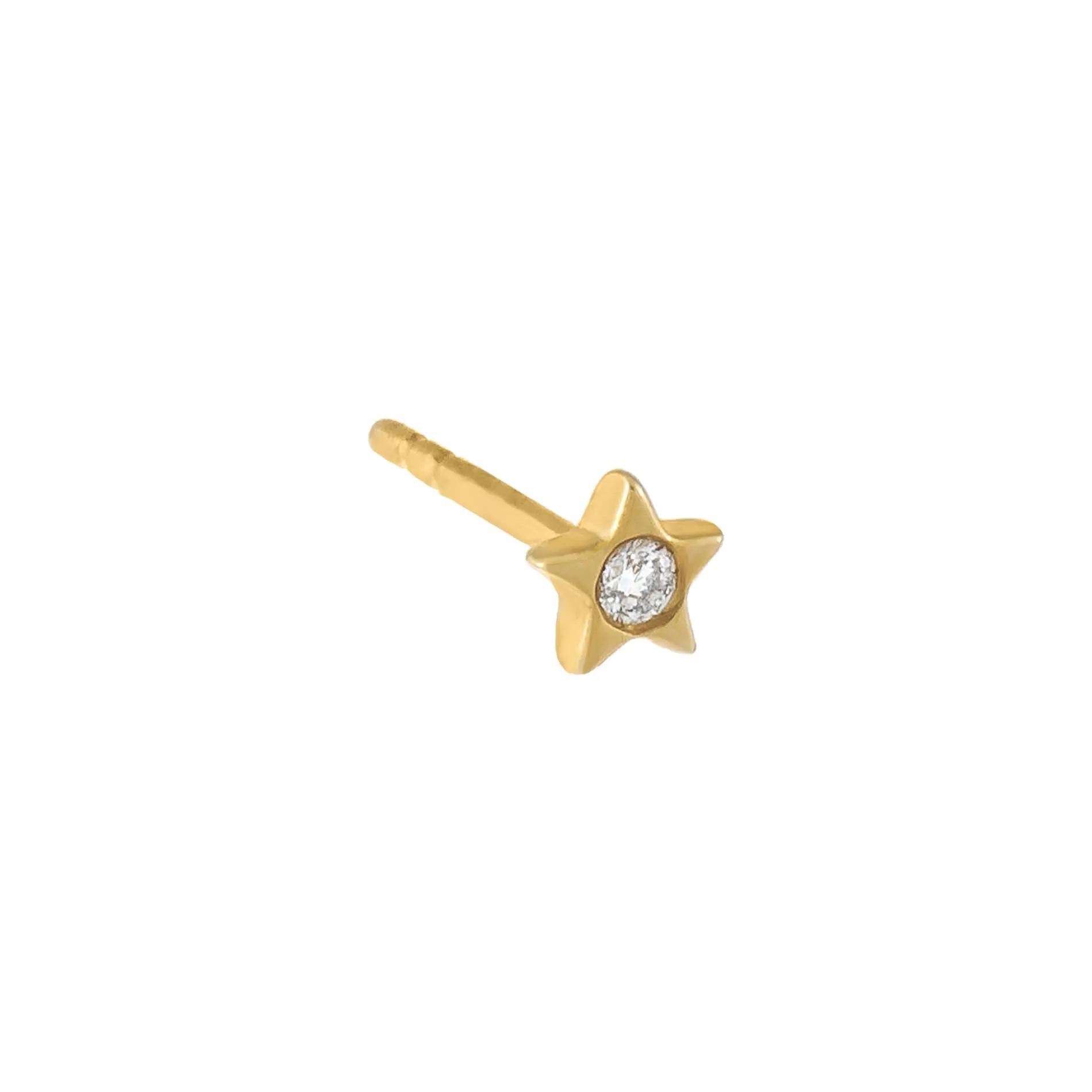 Diamond Mini Star Stud Earring 14K sold by Adina Eden's