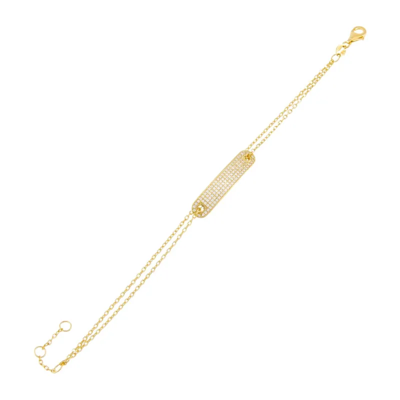 Pavé Bar Chain Bracelet sold by Adina Eden's