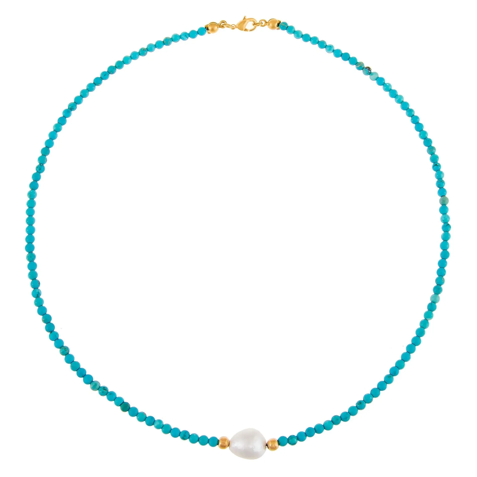 Pearl Turquoise Beaded Necklace sold by Adina Eden's product image thumbnail 2