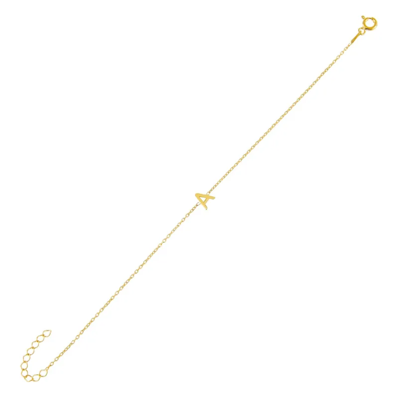 Solid Uppercase Initial Bracelet sold by Adina Eden's