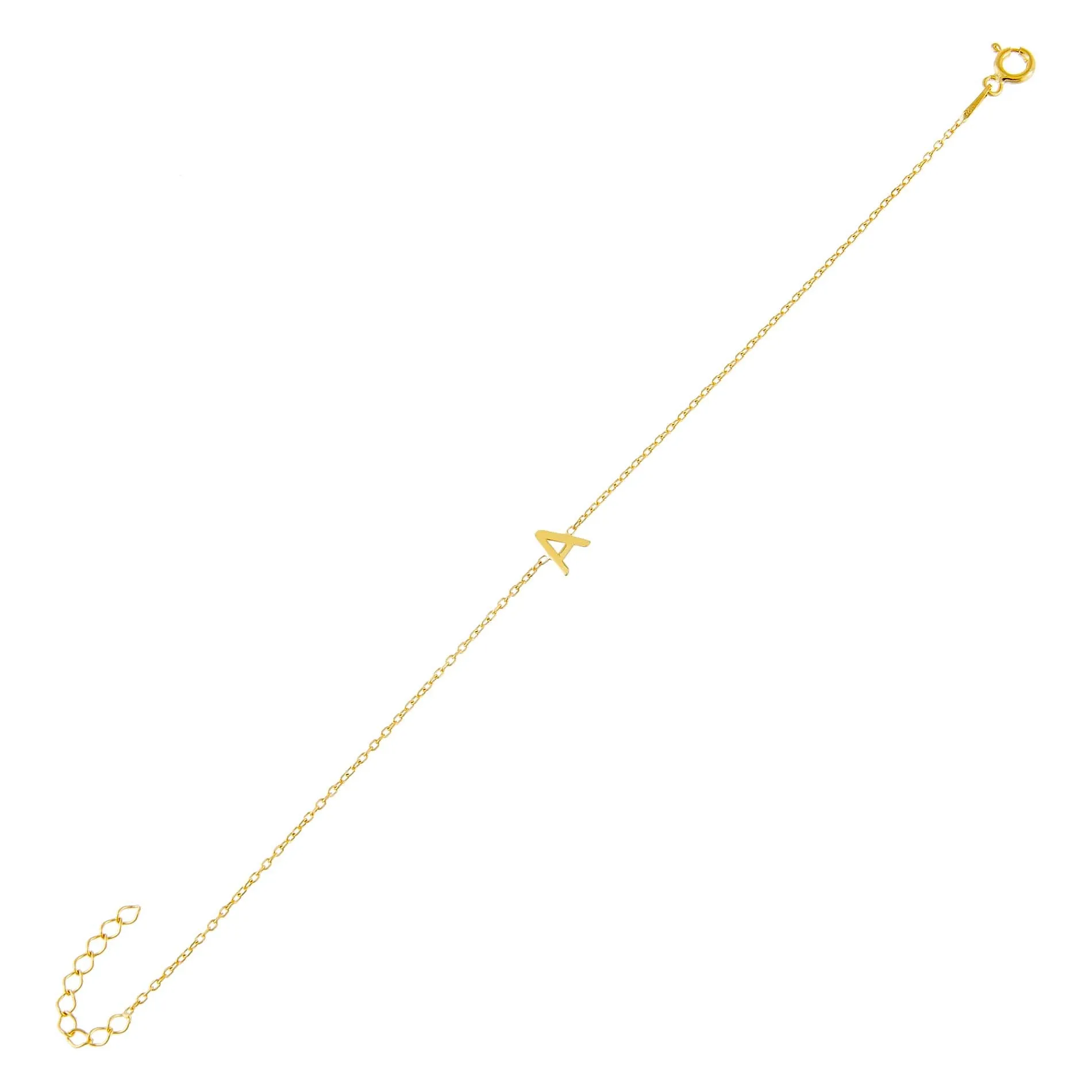 Solid Uppercase Initial Bracelet sold by Adina Eden's