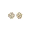 Pave X Baguette Round Stud Earring sold by Adina Eden's