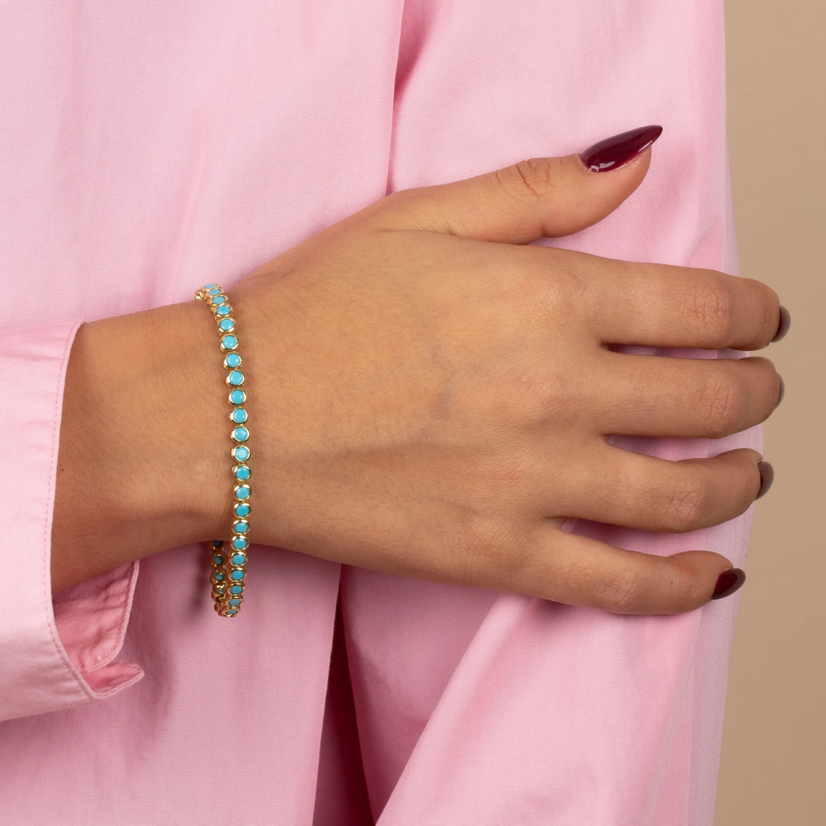 Colored Bezel Tennis Bracelet sold by Adina Eden's product image thumbnail 2