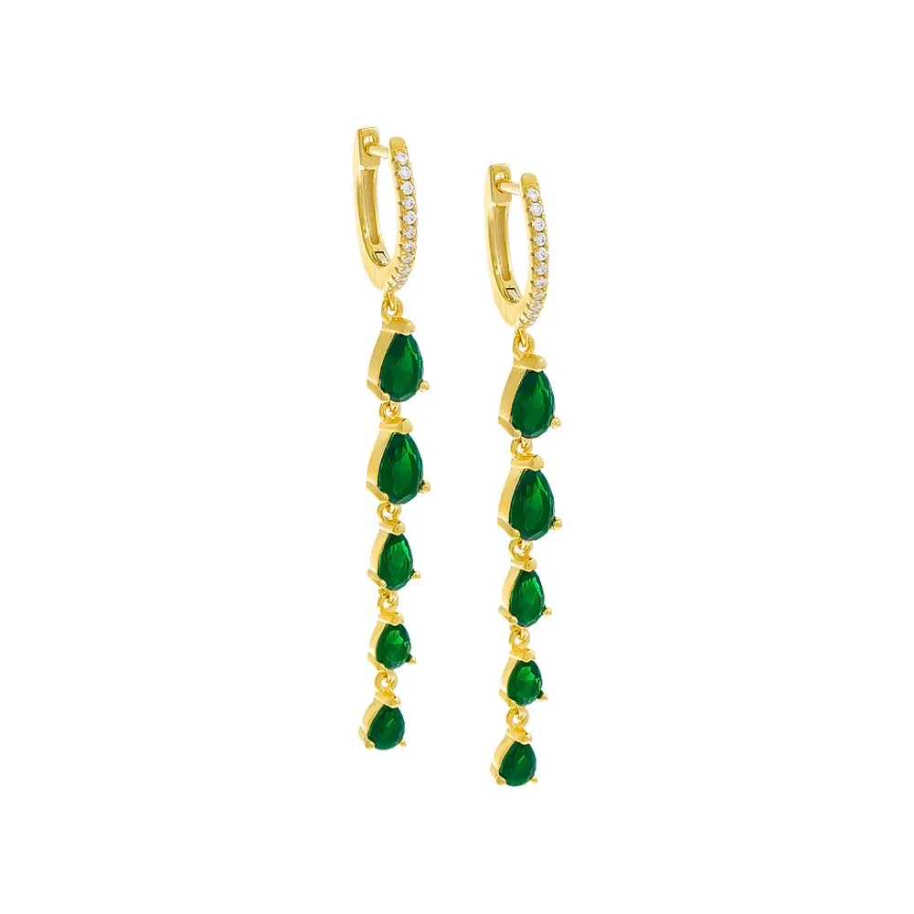 Colored Graduated Teardrop Drop Huggie Earring sold by Adina Eden's product image thumbnail 5