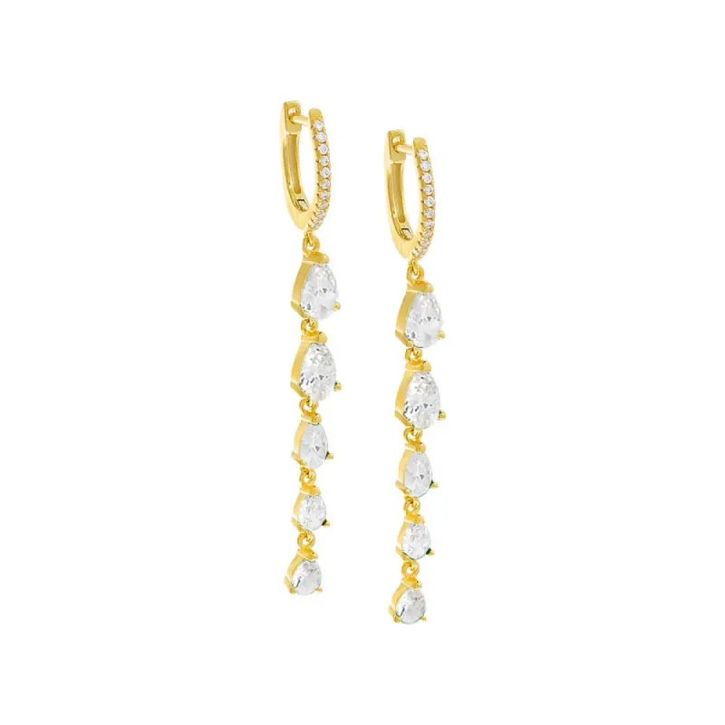 Colored Graduated Teardrop Drop Huggie Earring sold by Adina Eden's
