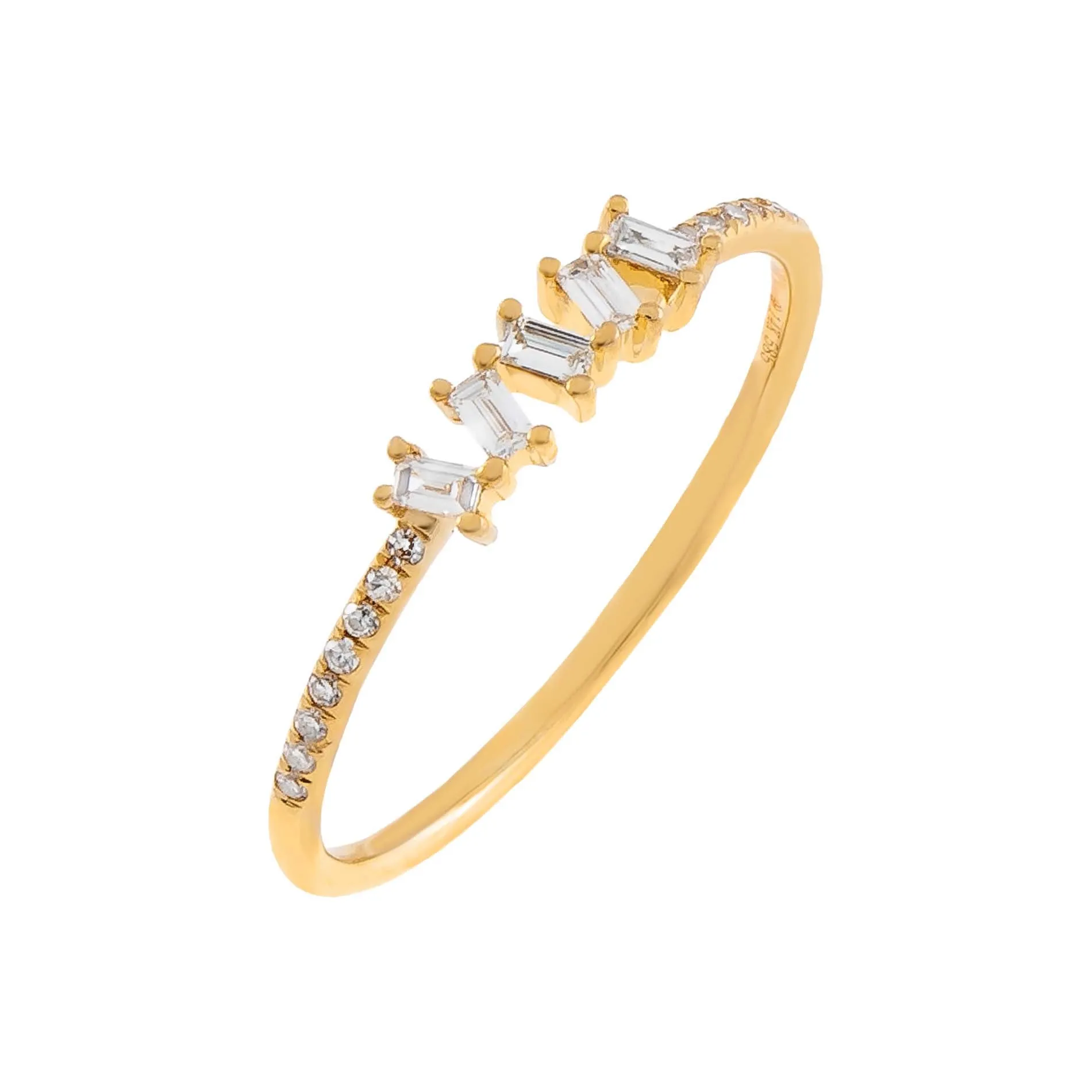 Diamond Scattered Baguette Ring 14K sold by Adina Eden's