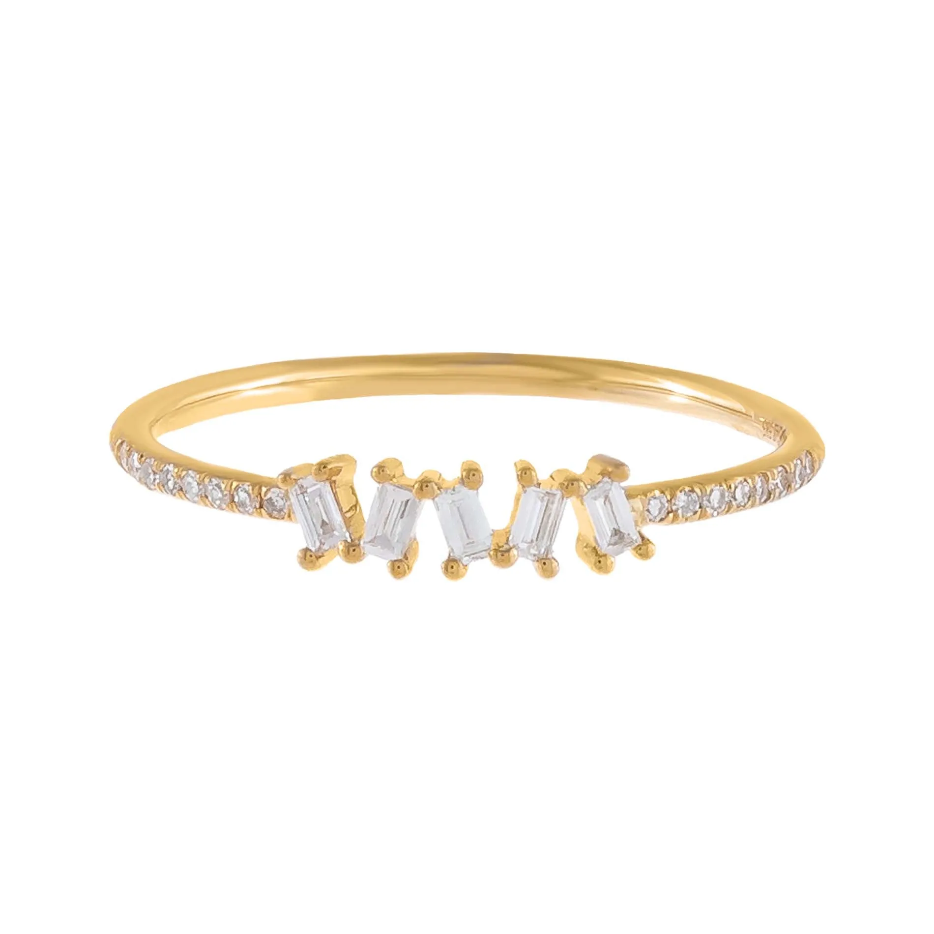 Diamond Scattered Baguette Ring 14K sold by Adina Eden's product image thumbnail 3