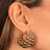 Gold Filled Graduated Beaded Balls Open Hoop Earring sold by Adina Eden's