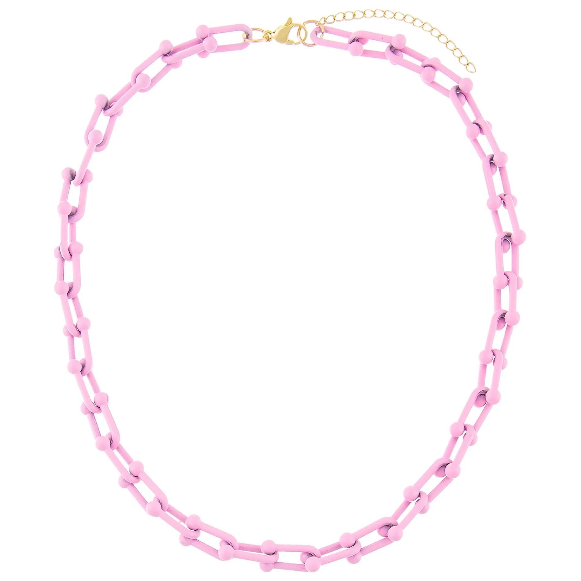 Pink Enamel U Chain Necklace sold by Adina Eden's product image thumbnail 2