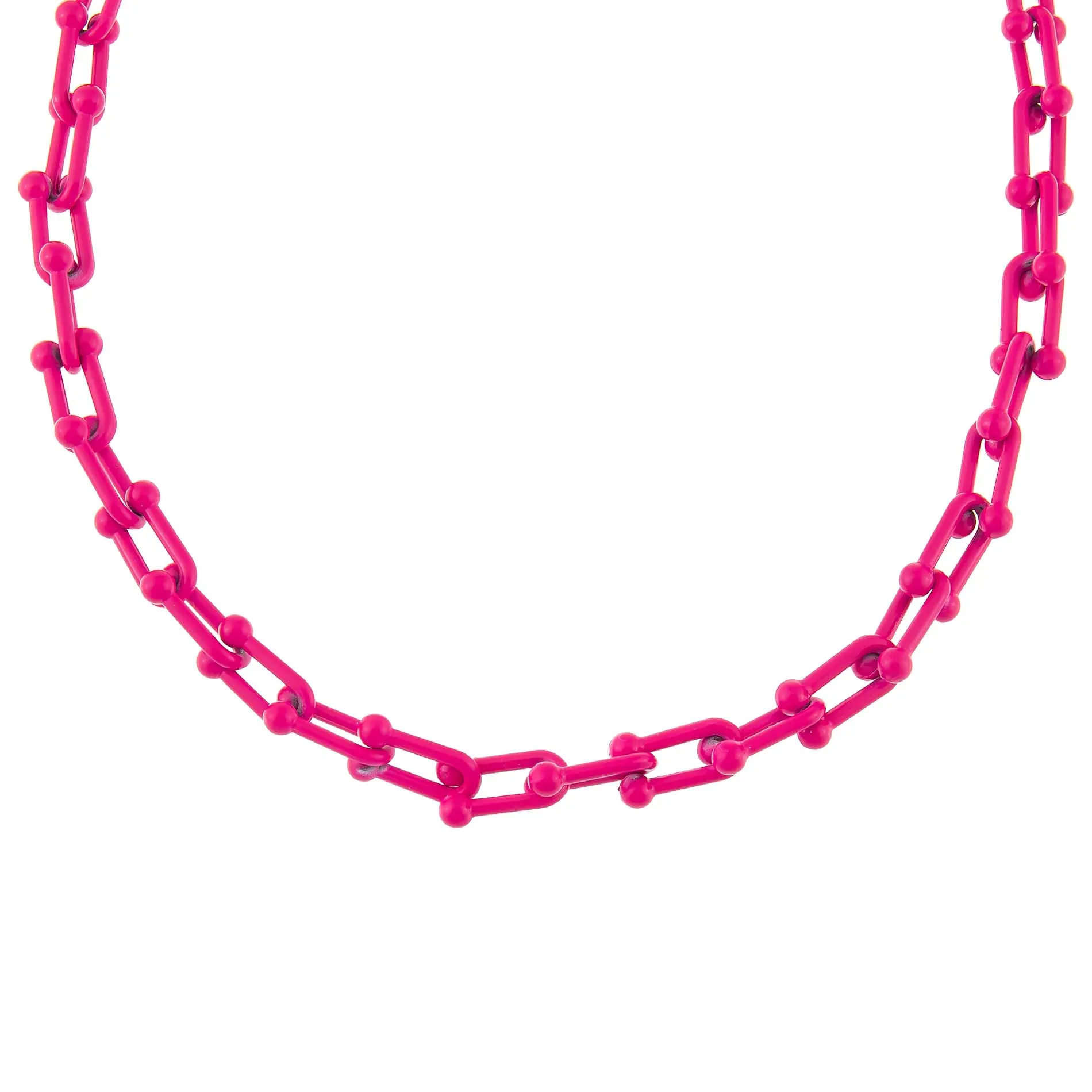 Pink Enamel U Chain Necklace sold by Adina Eden's product image thumbnail 3