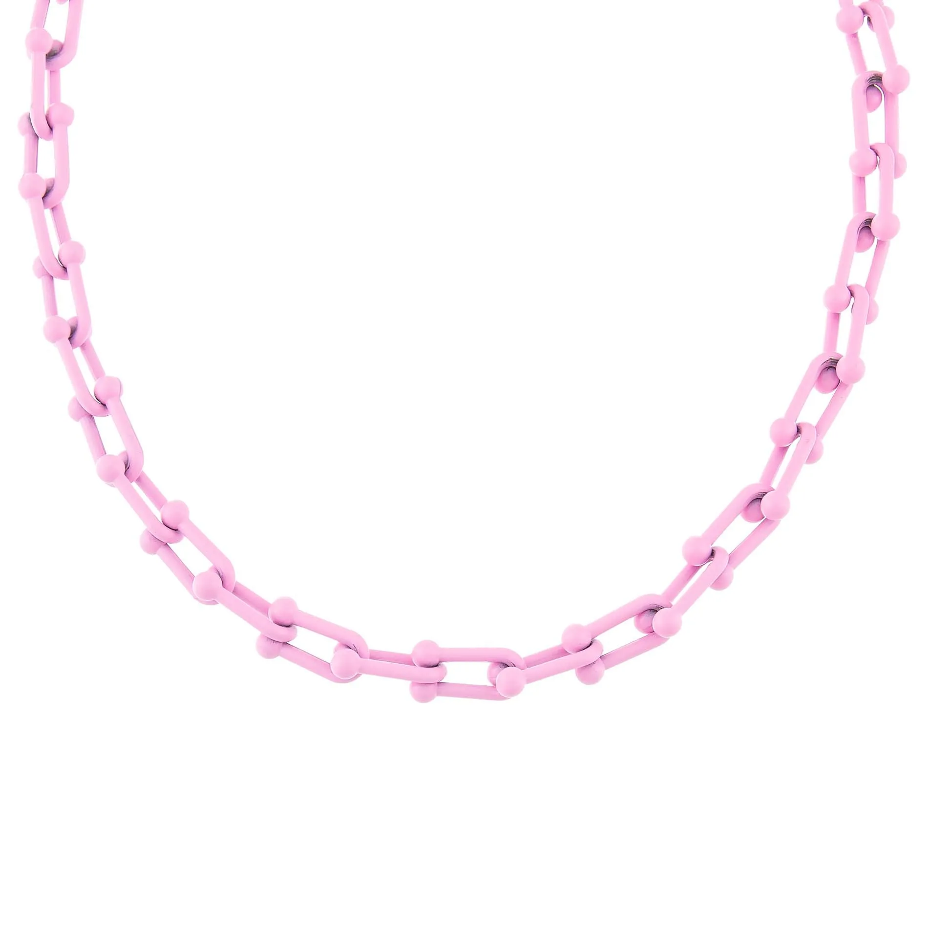 Pink Enamel U Chain Necklace sold by Adina Eden's