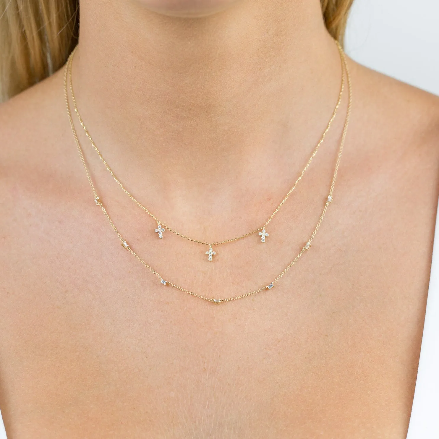 Diamond Multi Baguette Necklace 14K sold by Adina Eden's product image thumbnail 2