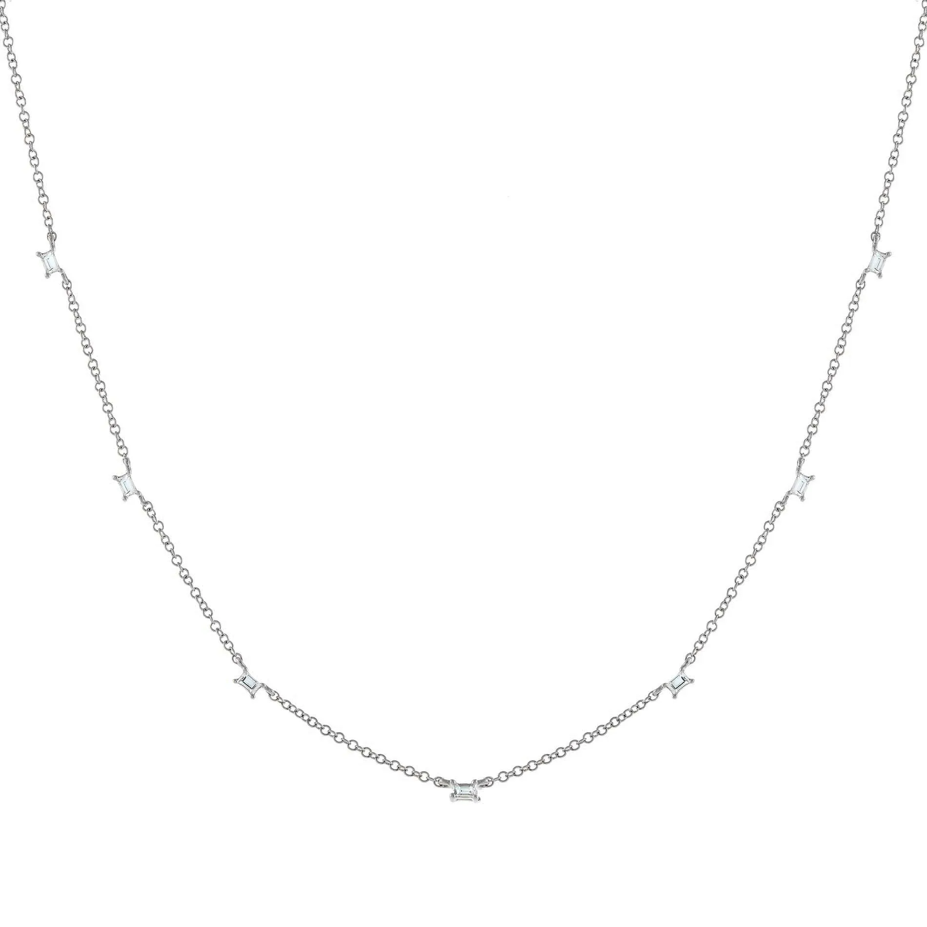 Diamond Multi Baguette Necklace 14K sold by Adina Eden's product image thumbnail 5