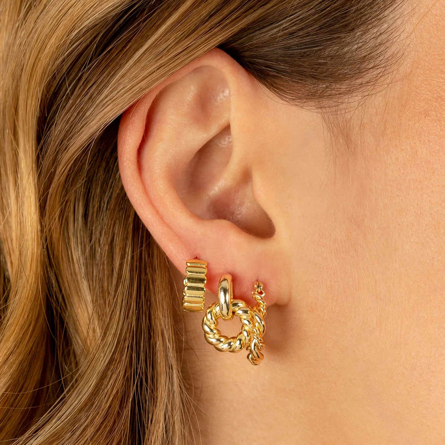 Open Rope Drop Stud Earring sold by Adina Eden's product image thumbnail 2