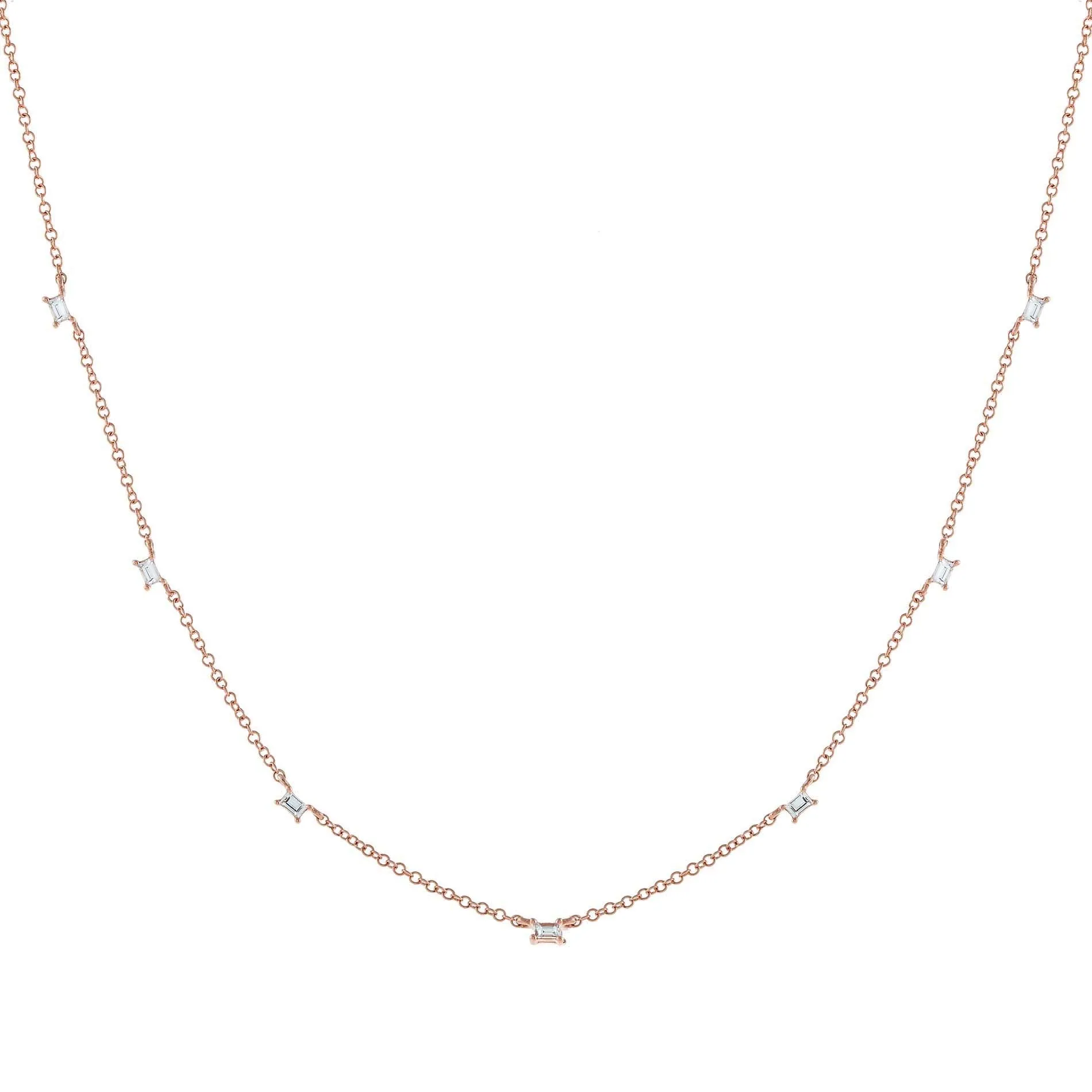 Diamond Multi Baguette Necklace 14K sold by Adina Eden's product image thumbnail 3