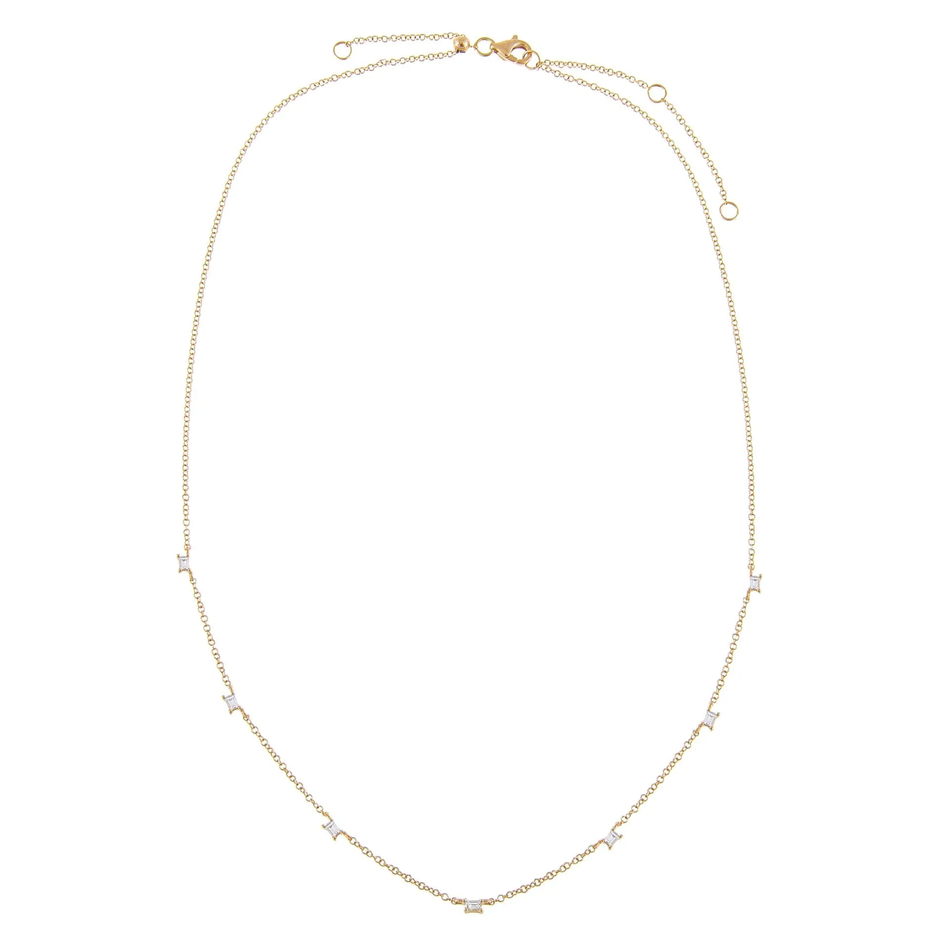 Diamond Multi Baguette Necklace 14K sold by Adina Eden's product image thumbnail 4