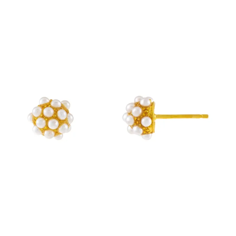 Pearl Ball Stud Earring sold by Adina Eden's