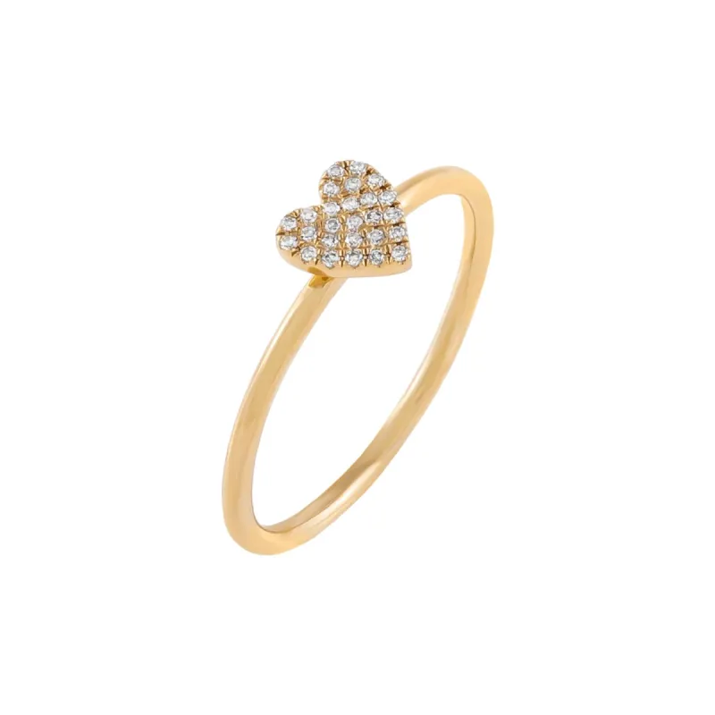 Diamond Mini Heart Ring 14K sold by Adina Eden's