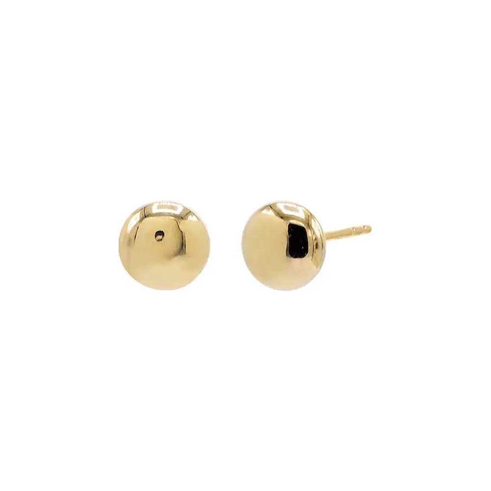 Tiny Solid Round Puff Pebble Stud Earring 14K sold by Adina Eden's